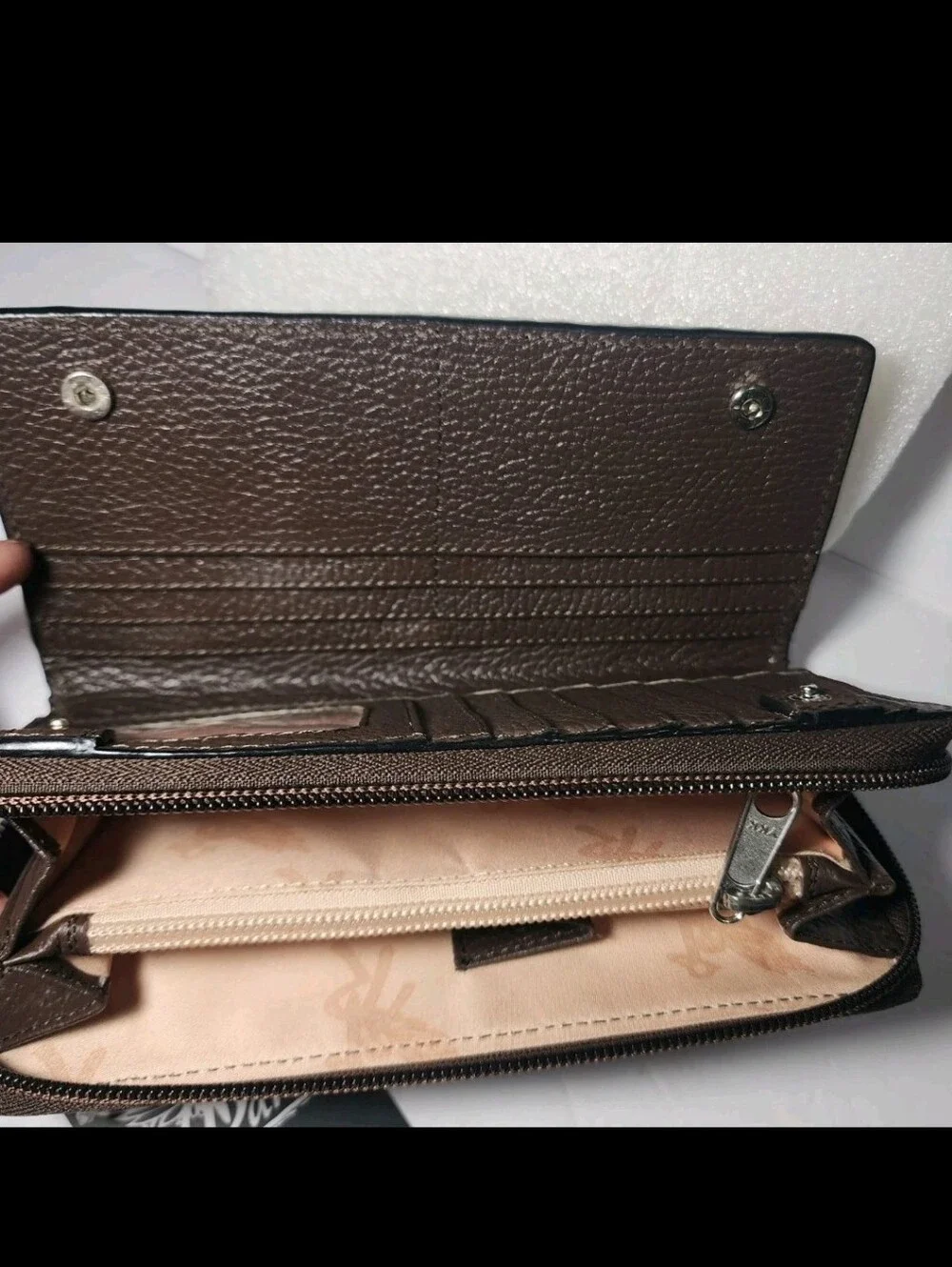 NWT Angel Ranch Morgan Wallet Purse Calf Hair Lightning Bolt Western W Bag Charm